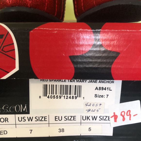 TUK red sparkle T&R Mary-Jane Anchor Wedge - Picture 9 of 9